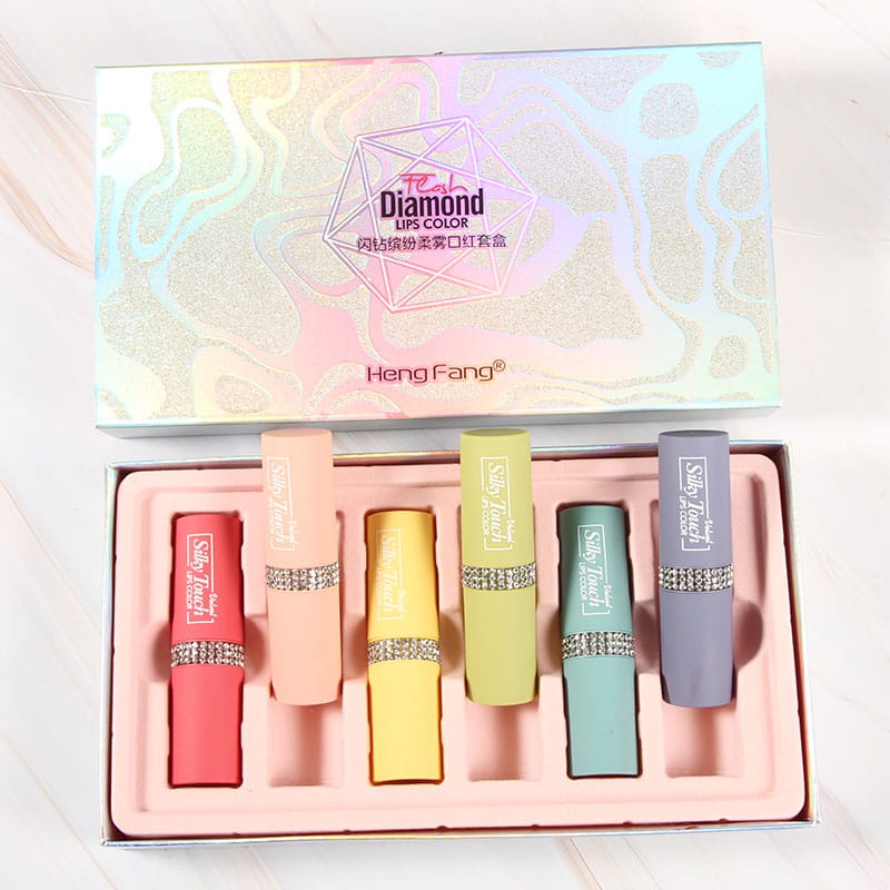 HengFang Flash Diamond Lip Color Lipstick Set of 6pcs