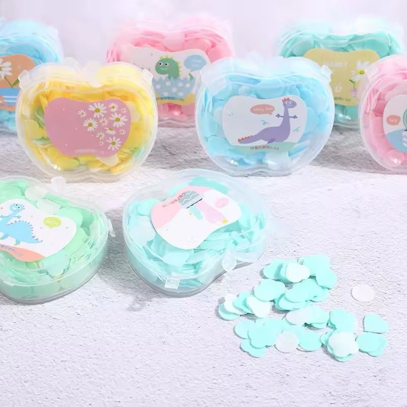 Mini Apple Paper Soap Sheets Disposable Hand Wash Paper Foaming Soap