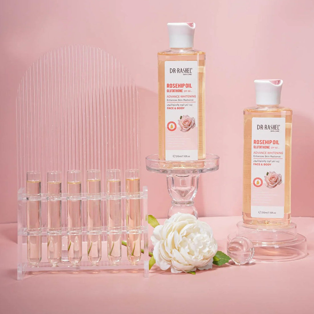 Dr Rashel Face & Body Rosehip Oil Glutathione SPF50+ Advance Whitening Enhances Skin Radiance