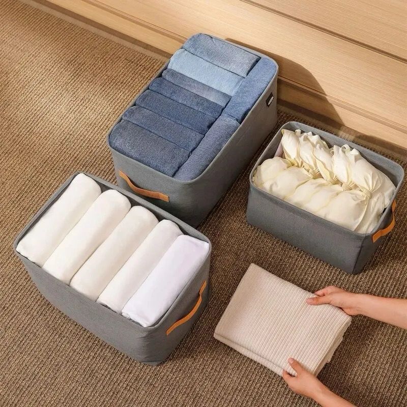 Foldable Clothes and Miscellaneous Items Storage Box with Steel Frame Wardrobe Organizer