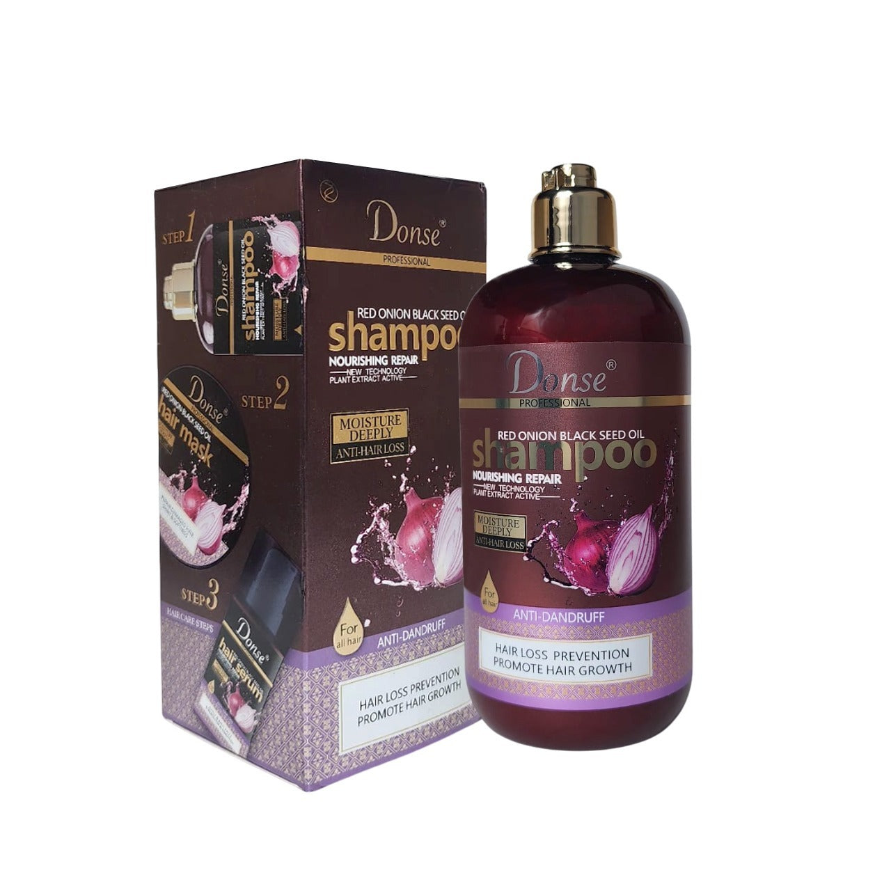 Wellice Donse Red Onion Black Seed Oil Anti Hair Loss Anti Dandruff Shampoo