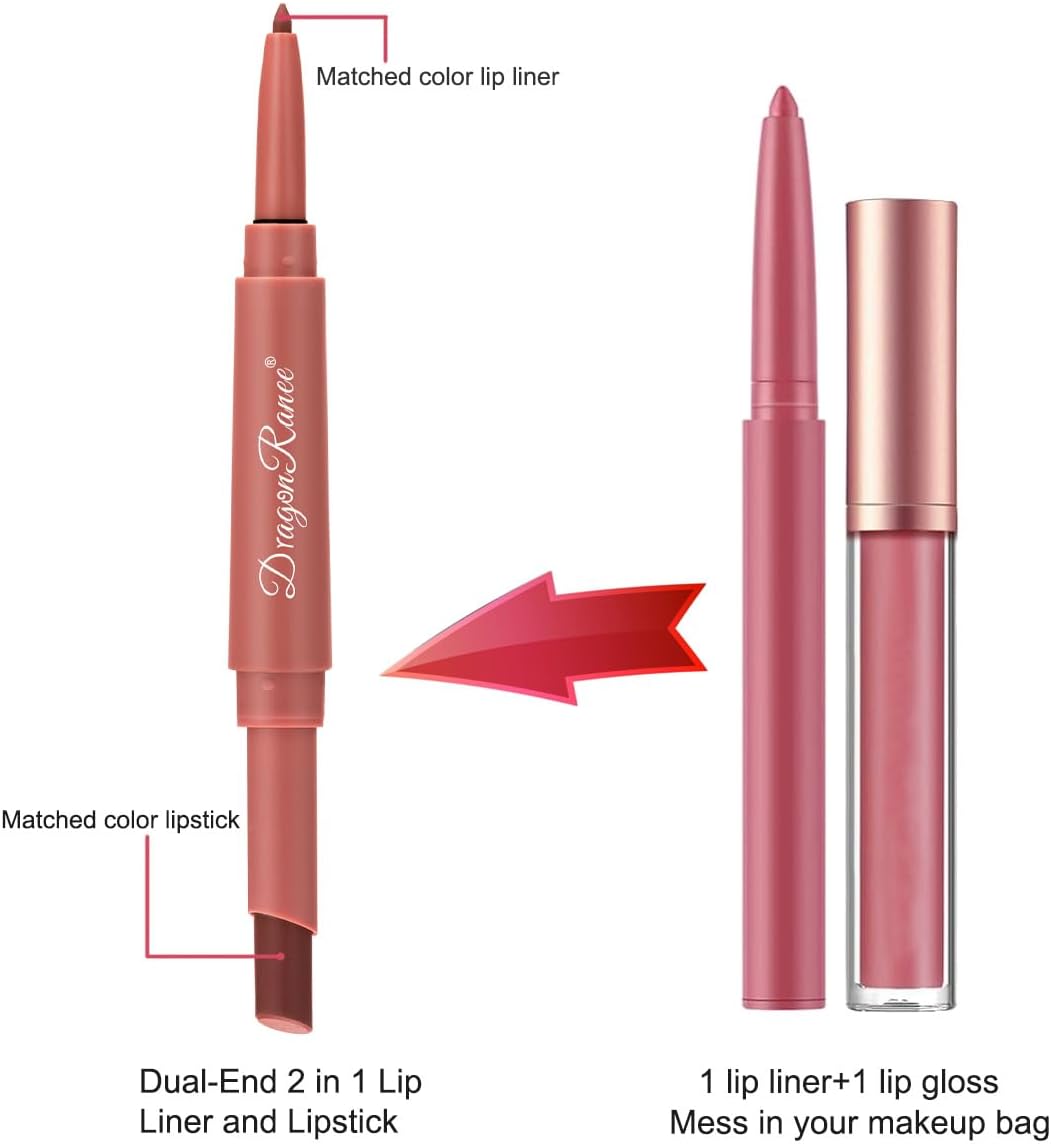 Dragon Ranee Double Head Matte Lip Liner Matte Lipstick Pen