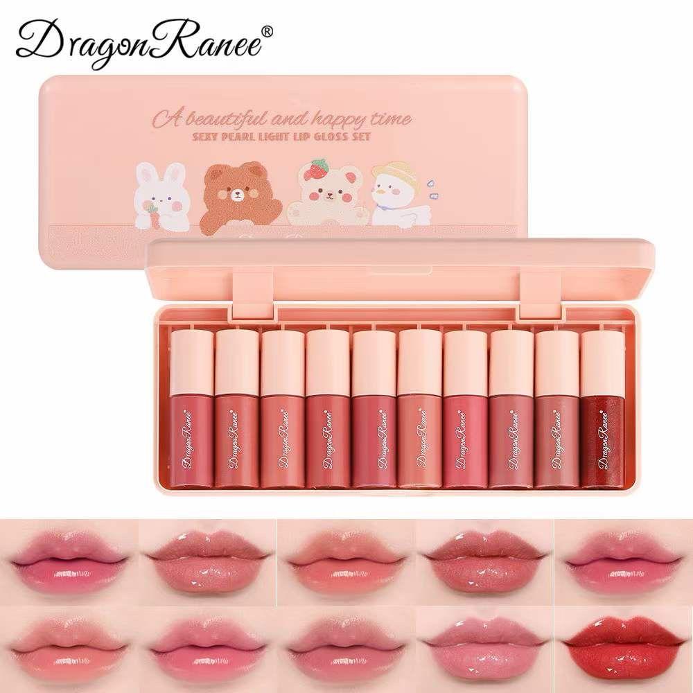 Dragon Ranee A Beautiful And Happy Time Sexy Pearl Light Lip Gloss Set Of 10Pcs