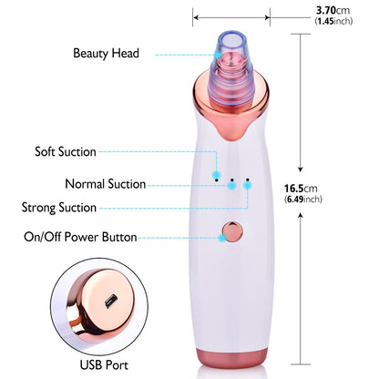 Rechargeable Blackheads Removal Machine Blackhead Remover Vacuum Electric Nose Beauty Face Deep Cleansing