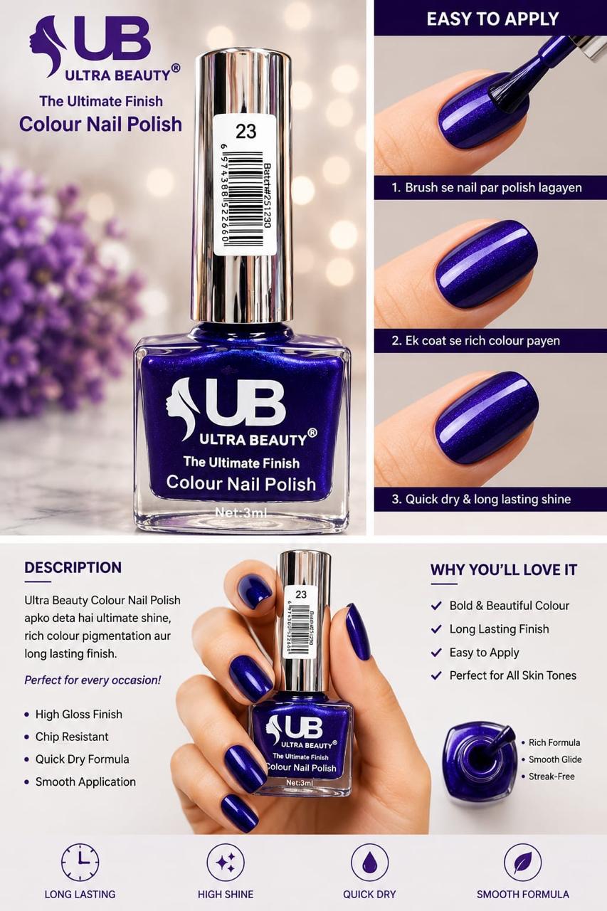 Ultra Beauty Colour Nail Polish – 3ml (Set C)