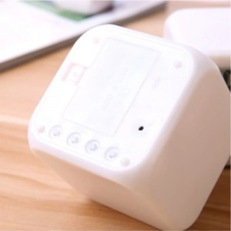 Digital Alarm Clock Light Up Cube Alarm Clock 7 Colors Change