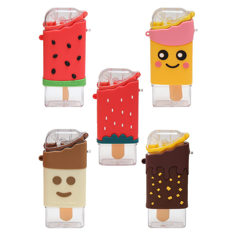 Ice Cream Design Water Bottle With Sipper Straw