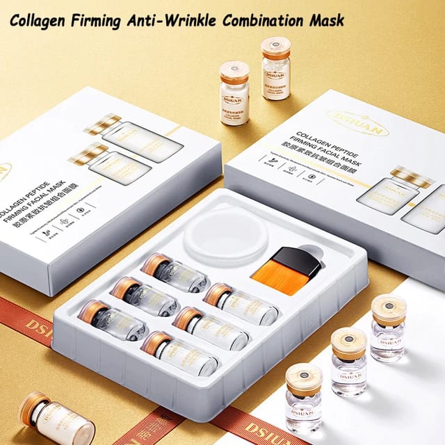 DSIUAN Collagen Peptide Anti Wrinkle Combination Mask Collagen Serum Ampoule Serum Set