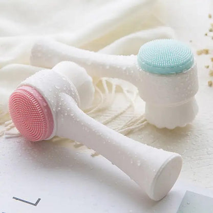 Silicone Double Sided Face Washing Facial Brush Face Massage Facial Cleanser Brush