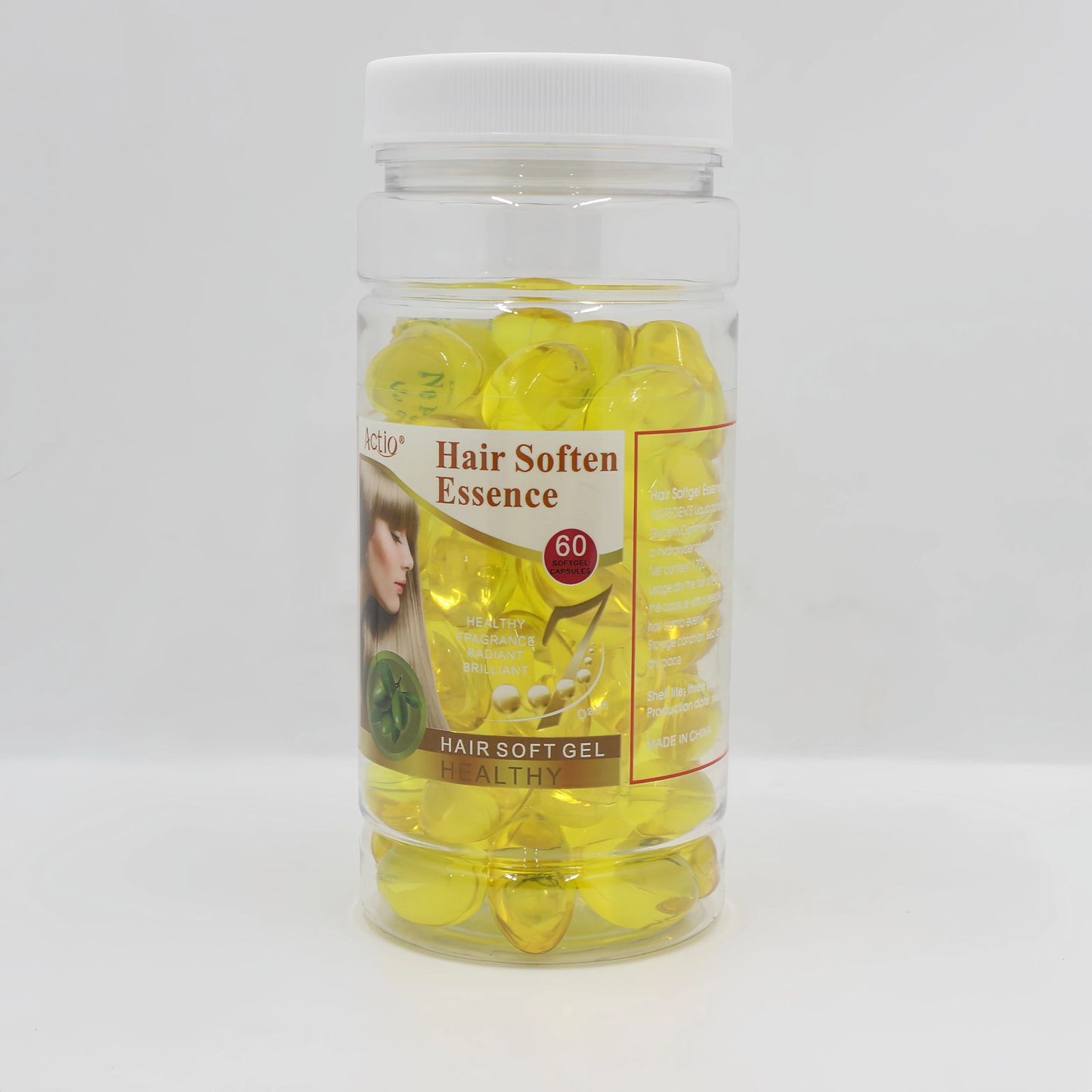 Actio Vitamin Shine Soft Gel Hair Growth Conditioning Oil Repair Hair Scalp Care 60pcs Capsules Bottle