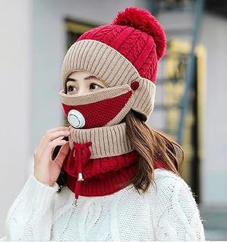 Ladies Winter Caps 3 Pcs Set