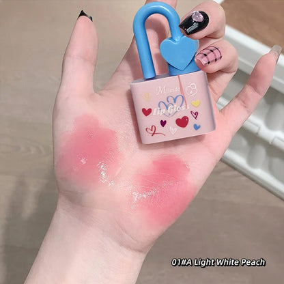 Miundo 6pcs Pink Magic Heart Lock Shape Lipgloss 6pcs Set