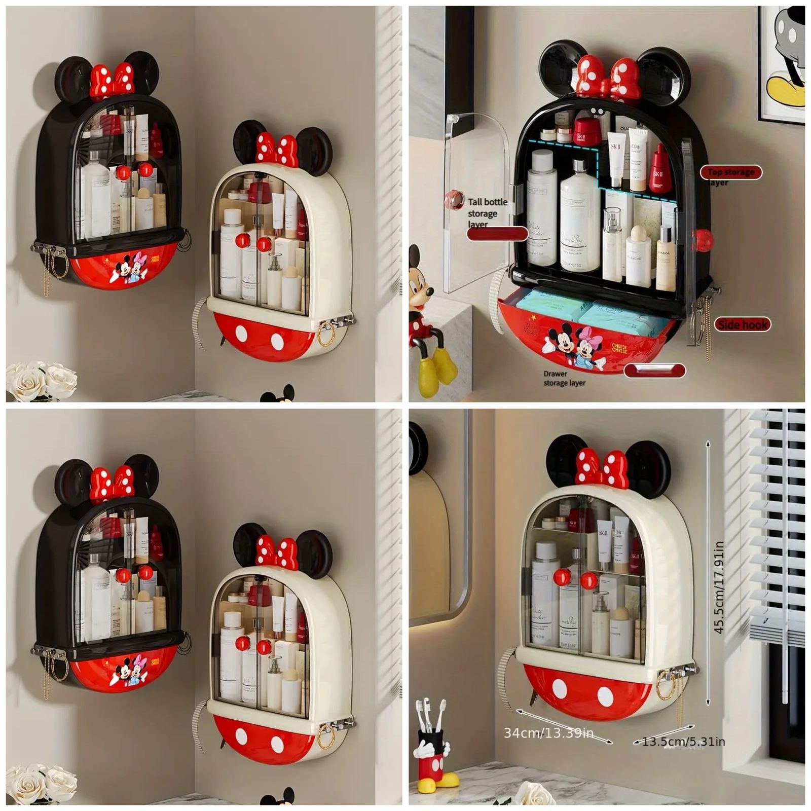 Mickey Mouse Bathroom Cosmetic Shelf Wall-Mounted