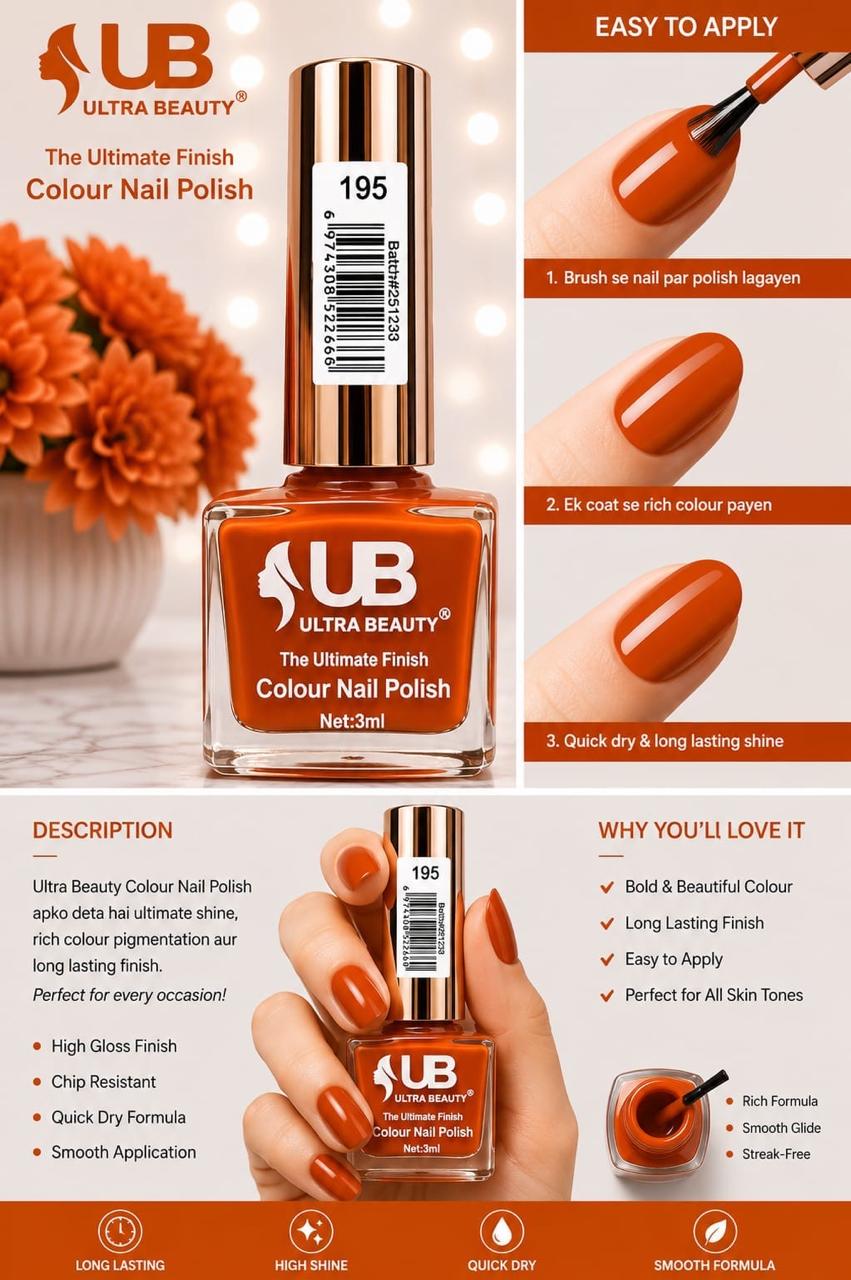 Ultra Beauty Colour Nail Polish – 3ml (Set C)