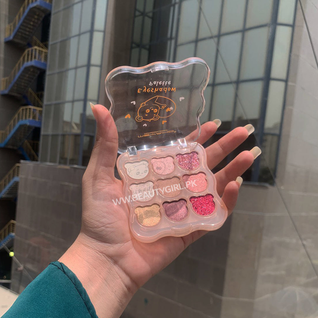MSYAHO Cute Bear 9 colors Eyeshadow Palette Pack of 3