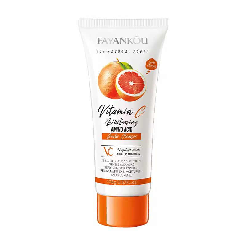 FAYANKOU Grapefruit VC Whitening Amino Acid Clean Makeup Residue Delicate Moisturizing Deep Cleansing Foam Face Wash Cleansing