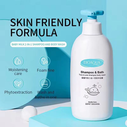 BIOAQUA Nature Organic Milk Moisture Clean Fragrance Nourish Children Body Wash Shower Gel Shampoo And Bath