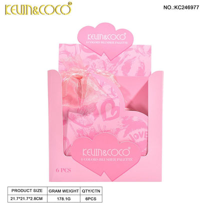 Kevin & Coco 4 Color Heart Shape Airy Mousse Blush Set Pack of 4