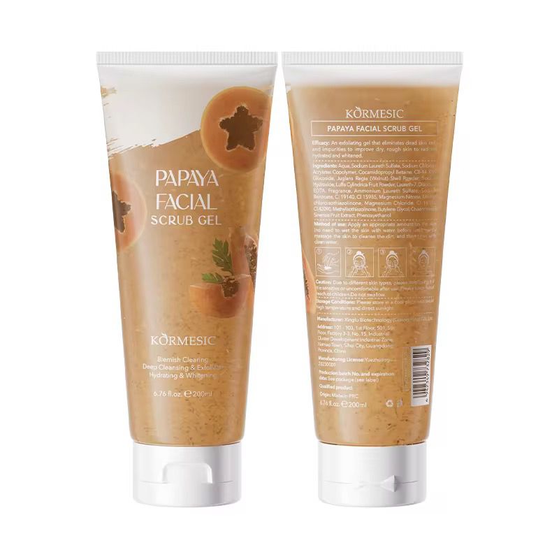 KORMERSIC Exfoliating Deep Cleansing Skin Whitening Body Skin Care Cleansing Exfoliating Facial Face Scrub Gel