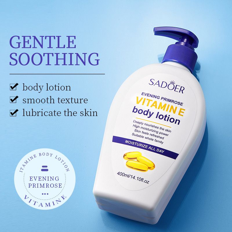 SADOER Vitamin E Body Lotion Purified Moisturizing Glowing Refreshing 400ml