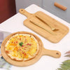 Bamboo Pizza Plate Wooden With Long Handle Steak Plate