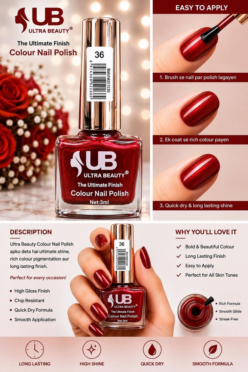 Ultra Beauty Colour Nail Polish – 3ml (Set E)