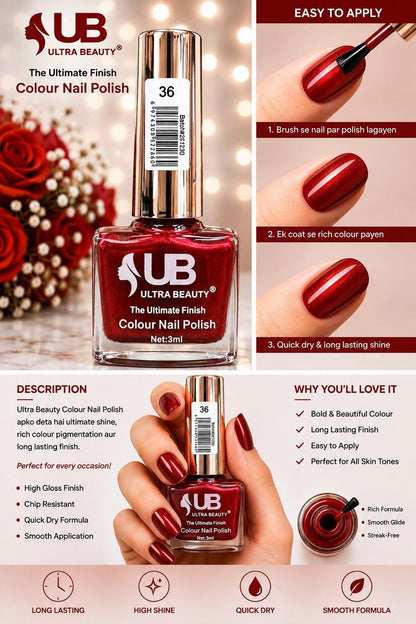Ultra Beauty Colour Nail Polish – 3ml (Set E)