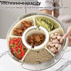 360 Degree Rotating 6 Grid Round Shape Spice Storage Box Spice Seasoning Container With Lid And Handle