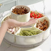 360 Degree Rotating 6 Grid Round Shape Spice Storage Box Spice Seasoning Container With Lid And Handle