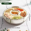 360 Degree Rotating 6 Grid Round Shape Spice Storage Box Spice Seasoning Container With Lid And Handle