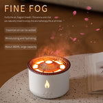 Portable New Fine Fog Volcanic Flame Aroma Diffuser Essential Oil Lamp USB Air Humidifier Night Light