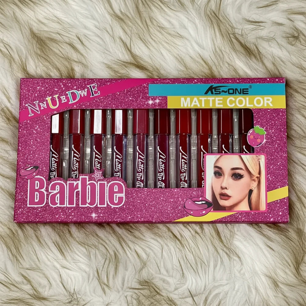 Ks-One NNuEdwE Barbie Inspired Matte Color Lip Gloss  Pack Of 12
