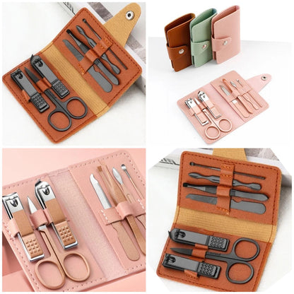 Stainless Steel 7in1 Nail Cutter Set High Quality Manicure Set Nail Self Grooming Kit With Leather Pouch