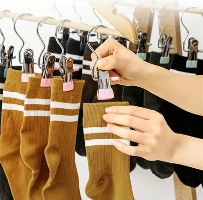 Multifunctional Stainless Steel Portable Cloth Hook Clip Organizer Hanging Clip Pair