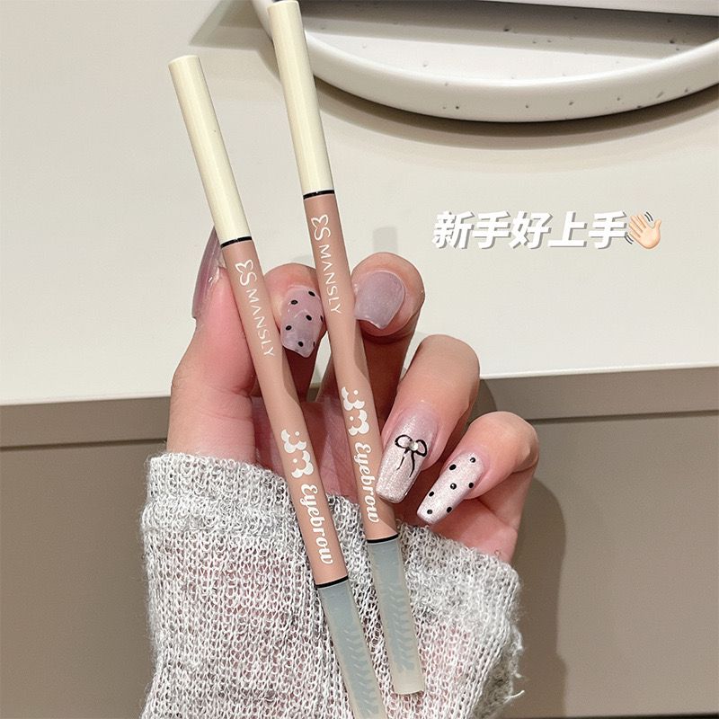 Mansly 2in1 Eyebrow Pencil Natural Waterproof Smooth For Outlining Makeup Tool