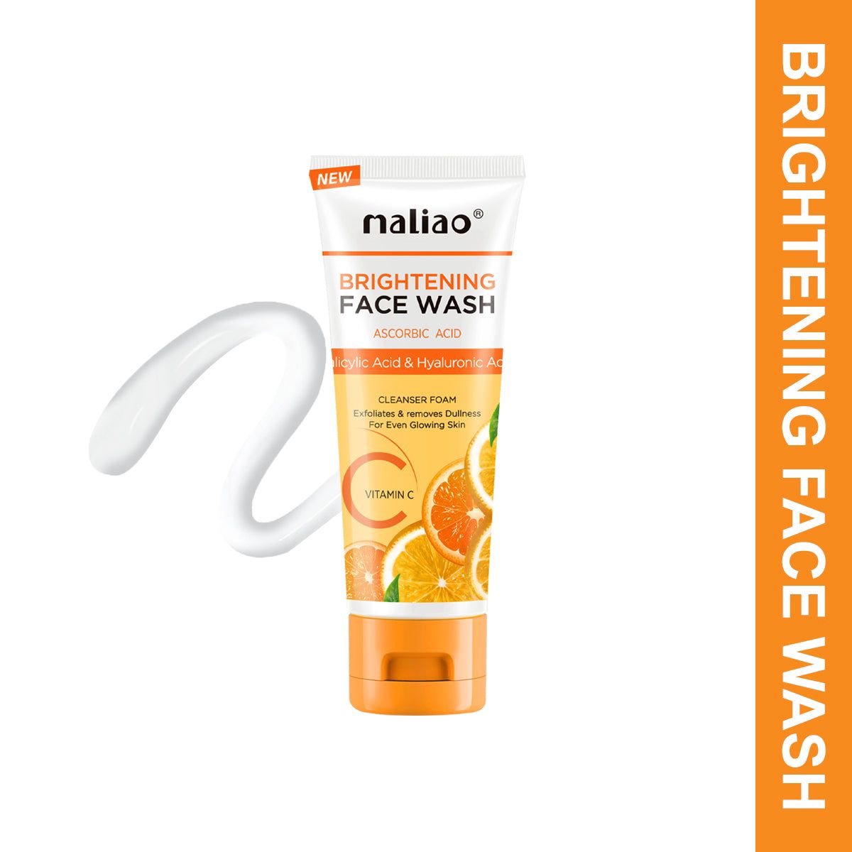 Maliao Brightening Face Wash Ascorbic Acid Vitamin C Face Wash With Vitamin C & Turmeric - Illuminate Your Skin