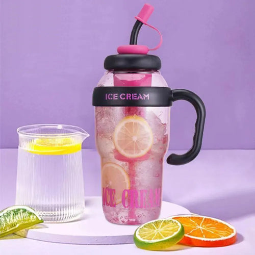 Cute Summer Sport Large Capacity 1200ML Water Bottle With Tea Infuser Straw Cover Handle