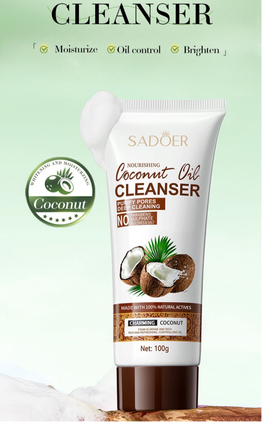 Sadoer Coconut  Oil Ultra Hydrating Rejuvenation Face Cleanser