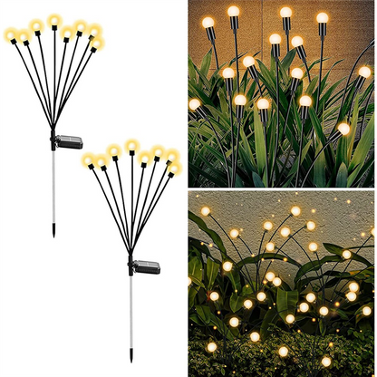 10 Lights LED Solar Powered Firefly Light Outdoor Waterproof Solar Garden Light Decorative Swaying Wind Dancing Solar Lamp