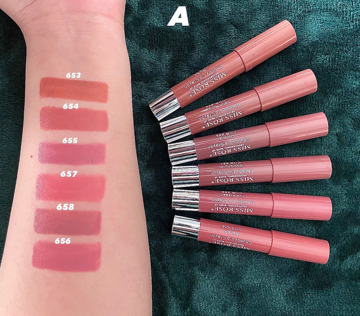 Miss Rose Matte Lip Batom Lip Crayon Pack of 6