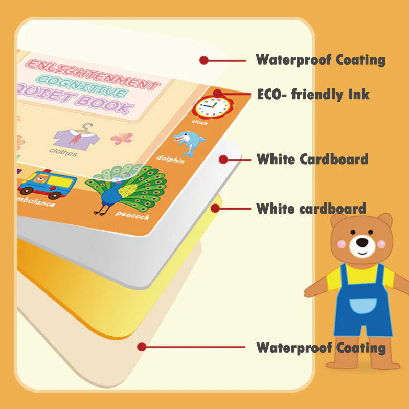 Educational Kate Quiet Book Brain Boosting Activity Pre Schooling Book Busy Book For Kids