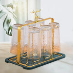 Golden Metal Glass Stand Cup Drying Rack For Kitchen