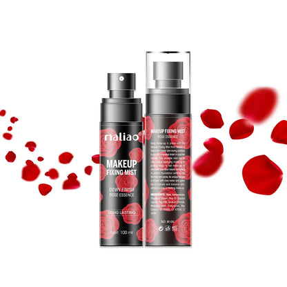 Maliao Dewy Finish Makeup Fixing Mist with Rose Essence Long-Lasting Makeup Fixer 100ml