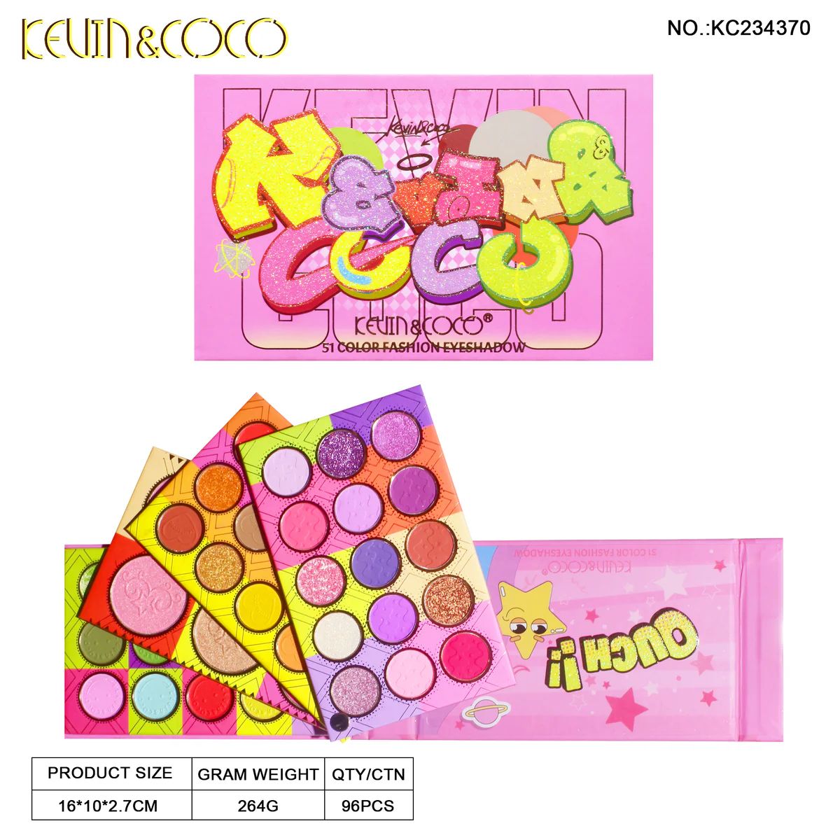 Kevin & Coco 51-Color Eyeshadow & Highlighter Palette