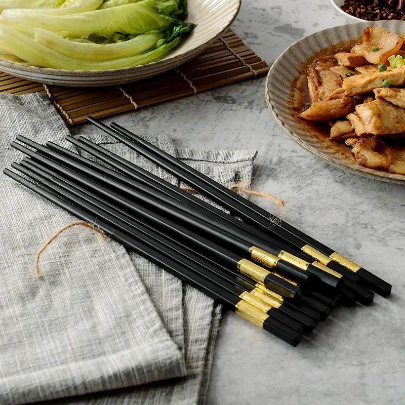 Japanese Alloy Non-Slip Fancy Chopsticks Pack Of 10