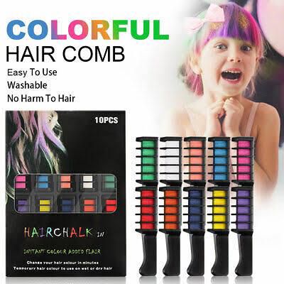 Temporary Colorful Hair Comb 10pcs Box