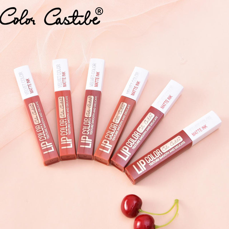 Color Castle Matte Velvet Fashion Color Long Lasting Lip Gloss 6Pcs Set