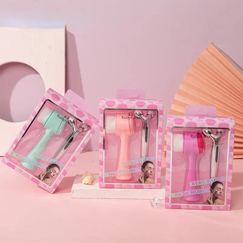 Ruby Face Effective Facial Cleansing and Massager Beauty Care 2Pcs Set