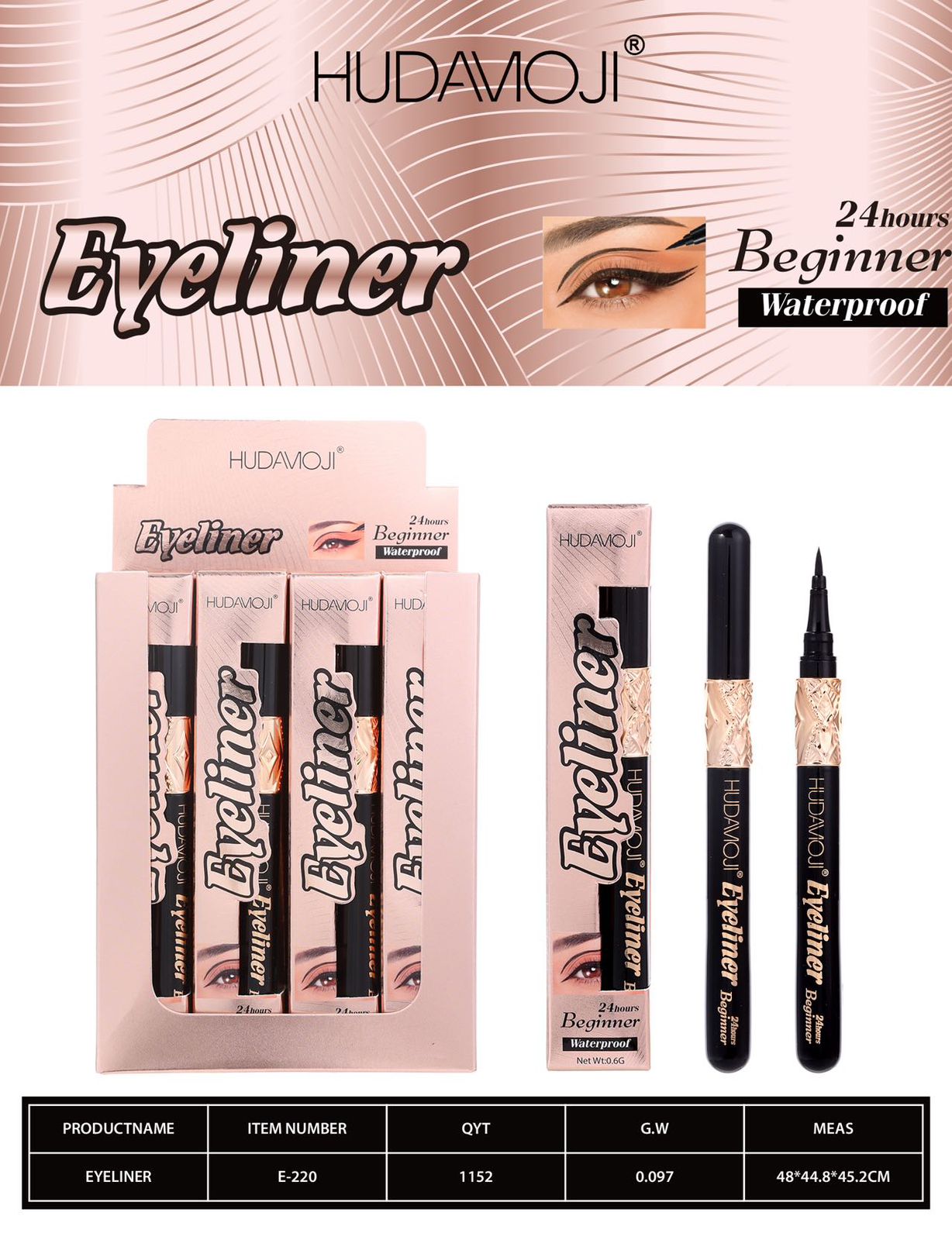 Hudamoji 24hrs beginner Waterproof Eye Liner