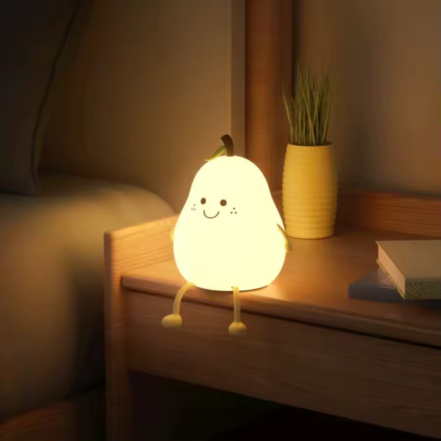 USB Rechargeable Cute Pear Silicon LED Lamp Light